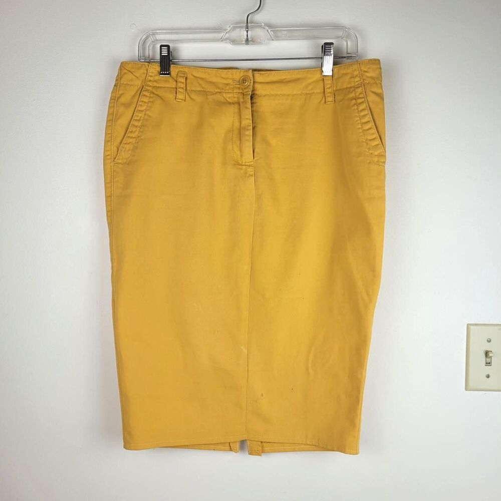 J Crew Chino Classic Twill Yellow pencil skirt-MODIFIED Sz 10 preppy classic